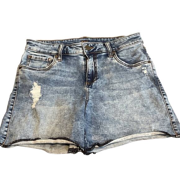 KUT From the Kloth Distressed Light Wash High Rise Shorts Size 6 - Picture 1 of 11